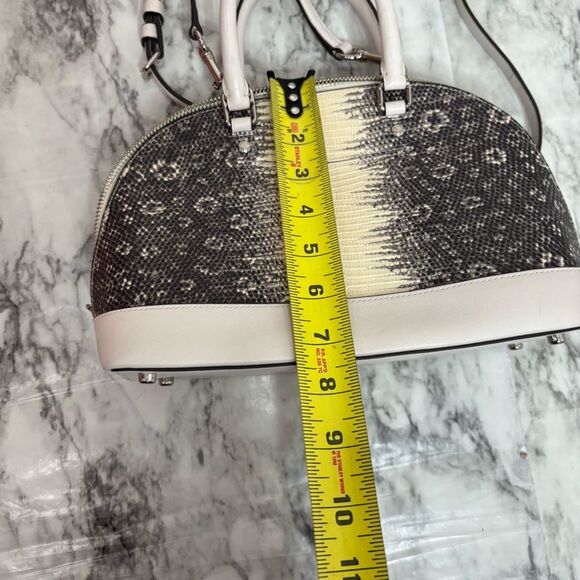 COACH MINI SIERRA EMBOSSED LEATHER SATCHEL grey cream purse handbag - Picture 7 of 10